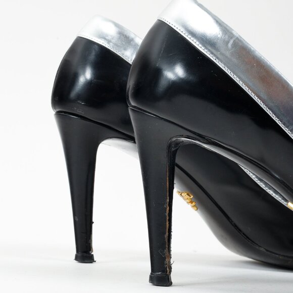 Prada Metallic Rim Point Toe Stiletto Heels - Picture 5 of 10